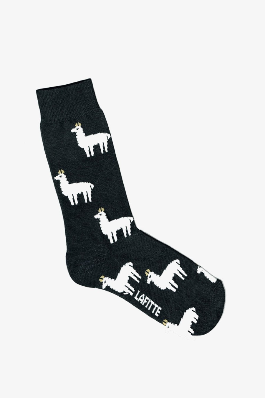 Shoes & Accessories Lafitte Socks | Lafitte | Socks Llama Charcoal Grey