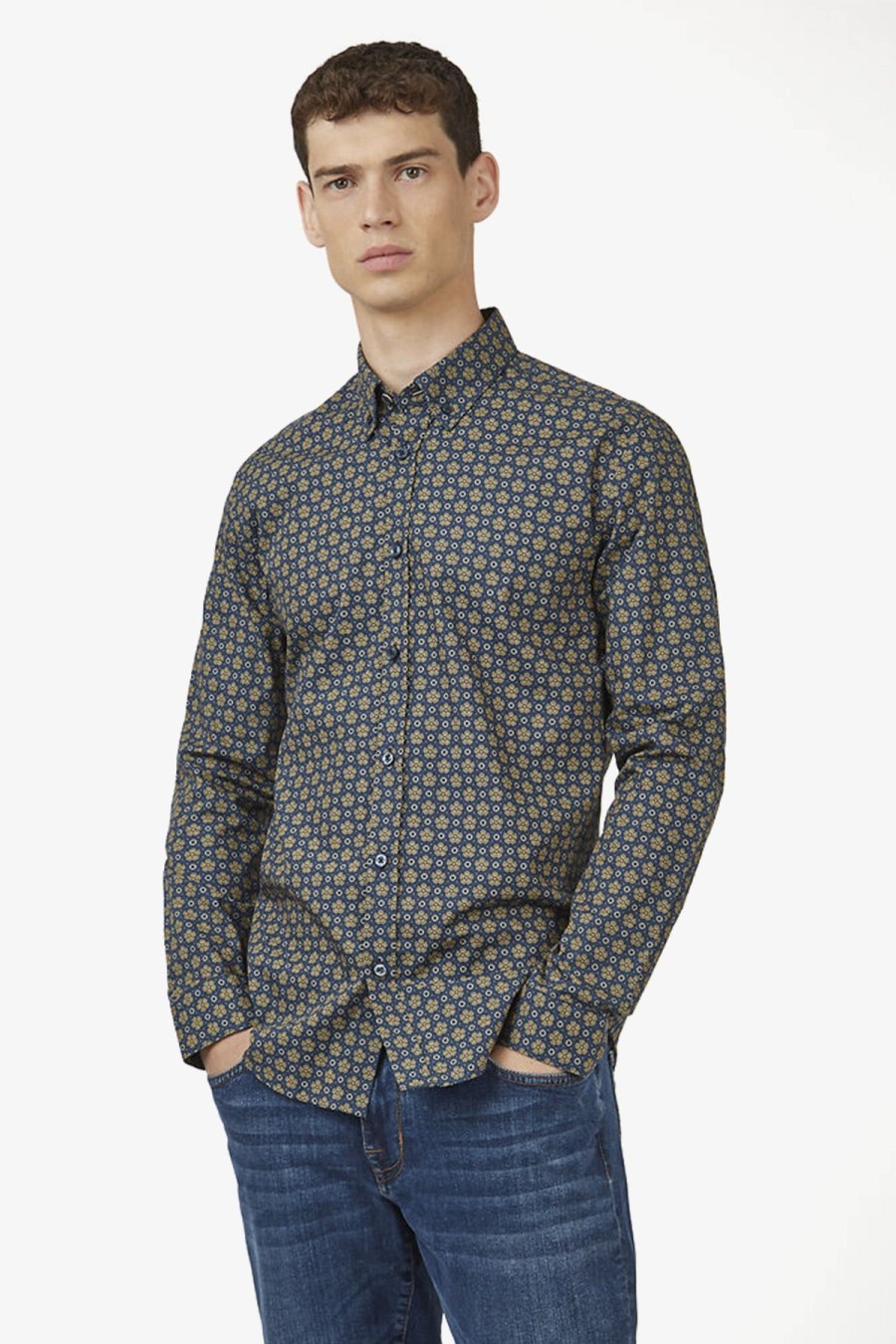 Clothing Ben Sherman Casual Shirts | Ben Sherman | Foulard Print Casual Shirt Sunflower