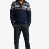 Clothing Superdry Knitwear | Superdry | Vintage Shawl Jumper Navy Multi