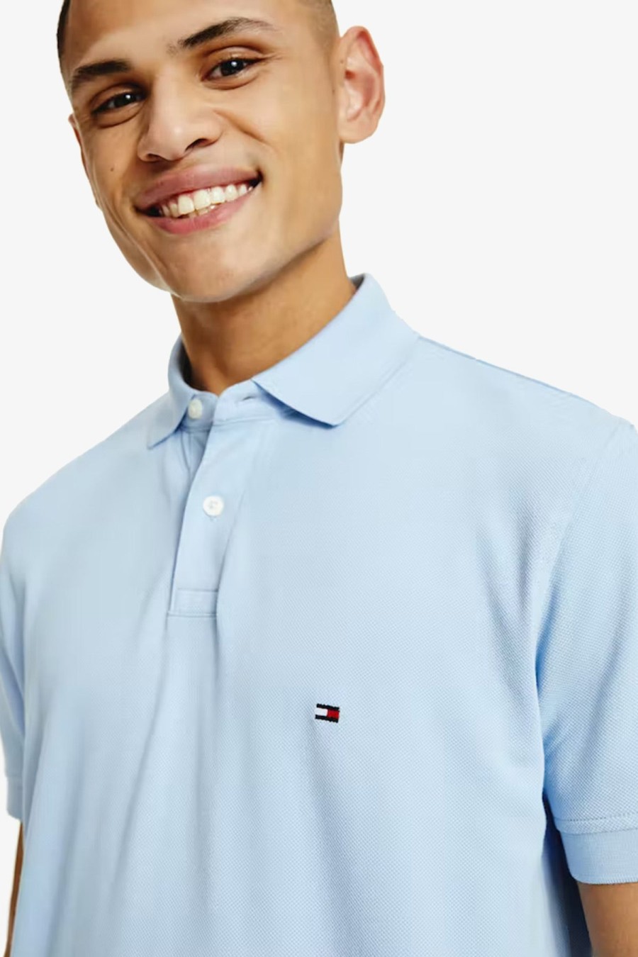 Clothing Tommy Hilfiger Polos | Tommy Hilfiger | 1985 Flex Organic Regular Polo Chambray Blue