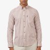 Clothing Ben Sherman Casual Shirts | Ben Sherman | Recycled Cotton Oxford Stripe Shirt Wine