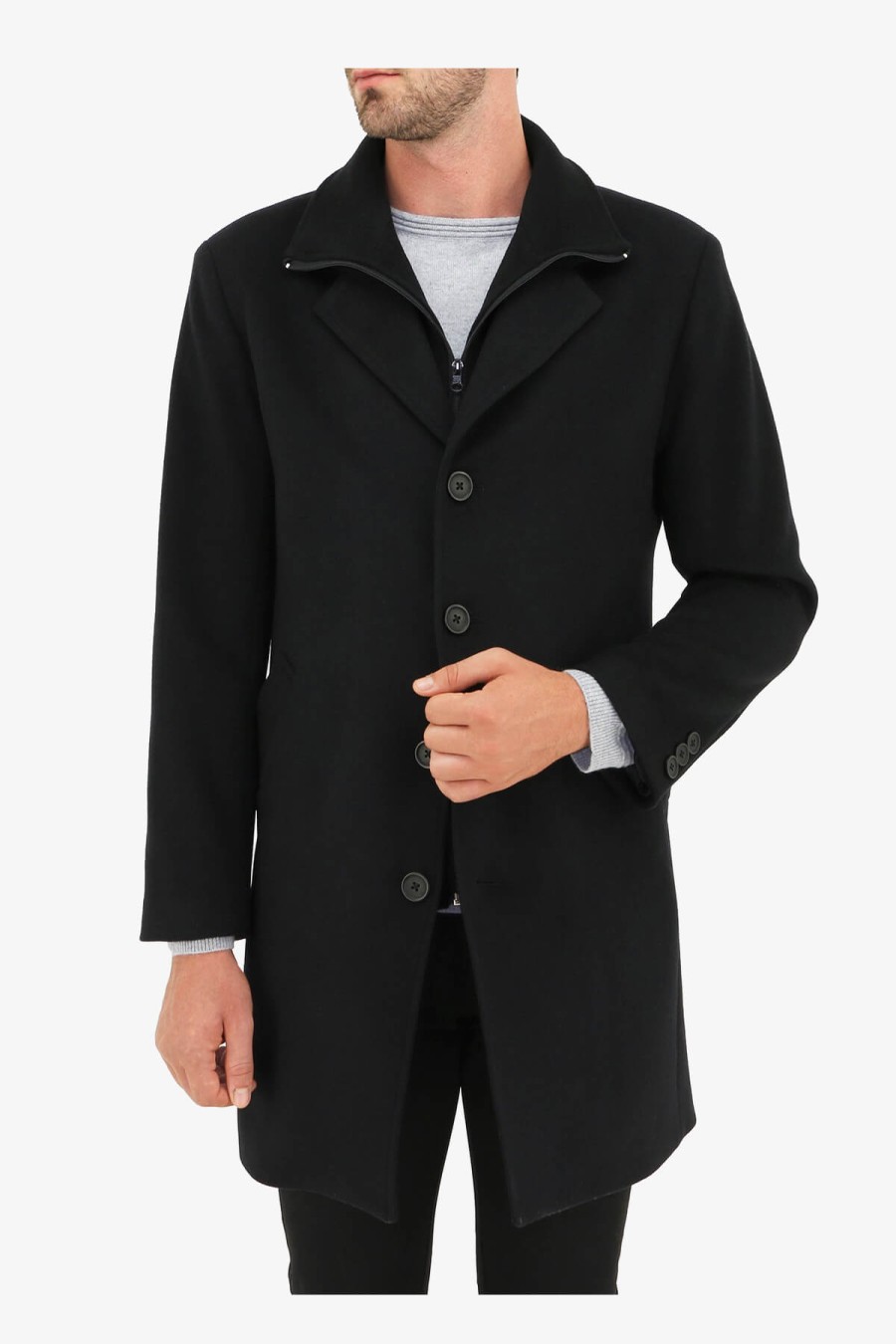 Clothing Daniel Hechter Overcoats | Daniel Hechter | Profile Overcoat Black