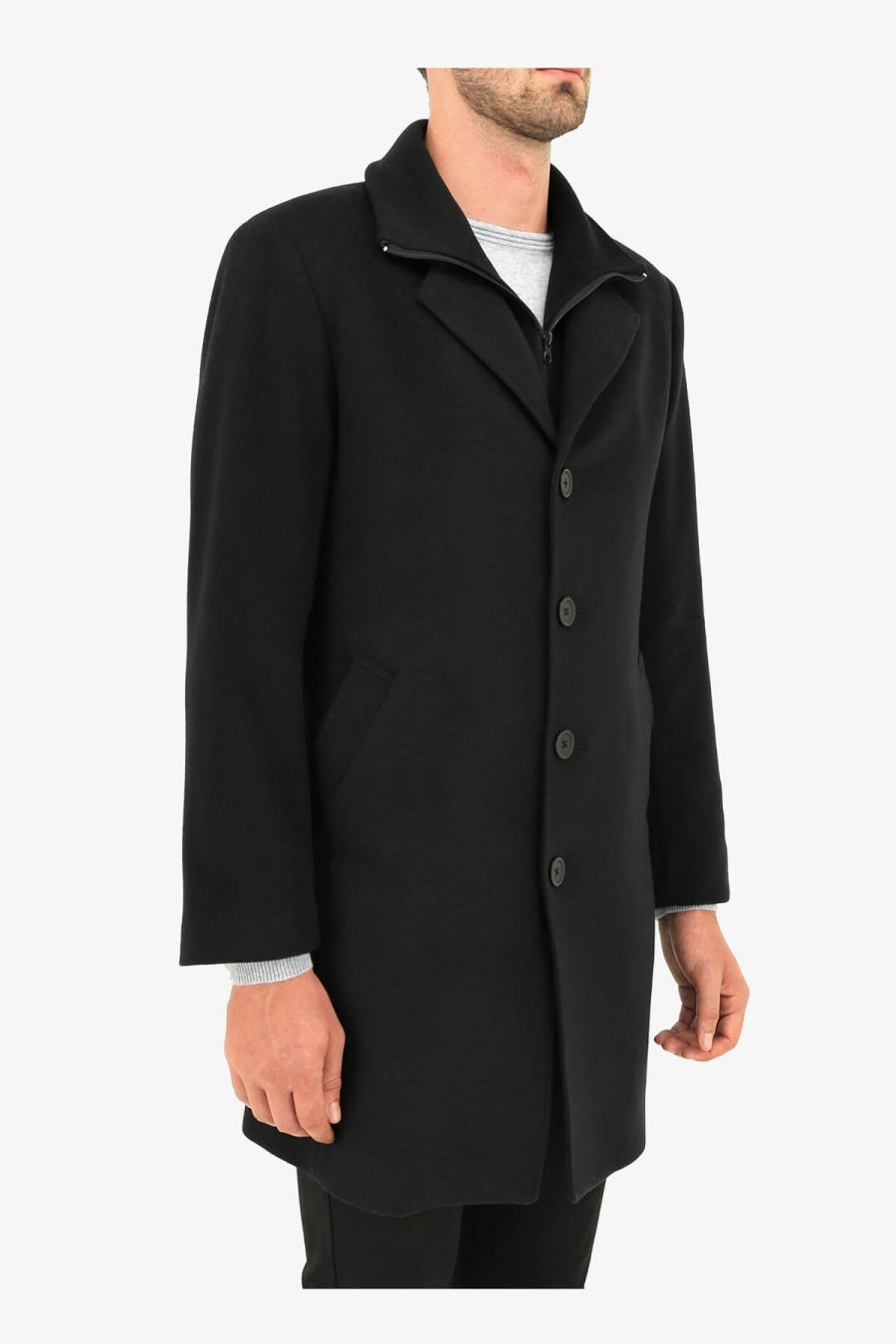 Clothing Daniel Hechter Overcoats | Daniel Hechter | Profile Overcoat Black