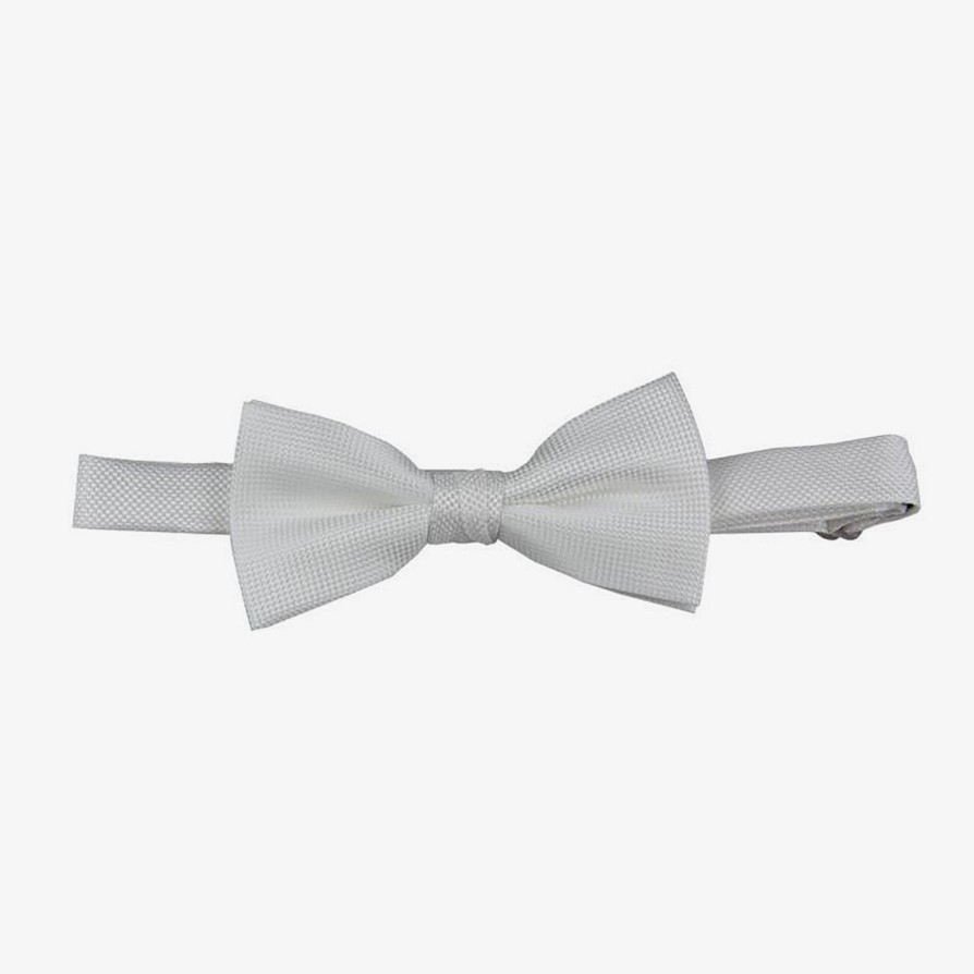 Shoes & Accessories Carlo Visconti Bow Ties | Carlo Visconti | Self Pattern Bow Tie White