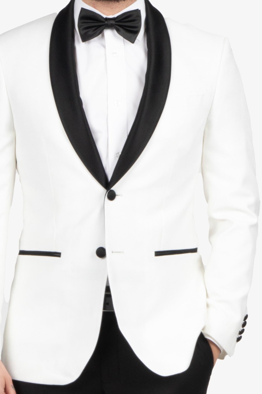 Suits Gibson Wedding Suits | Gibson | Spectre Dinner Jacket Black Lapel White