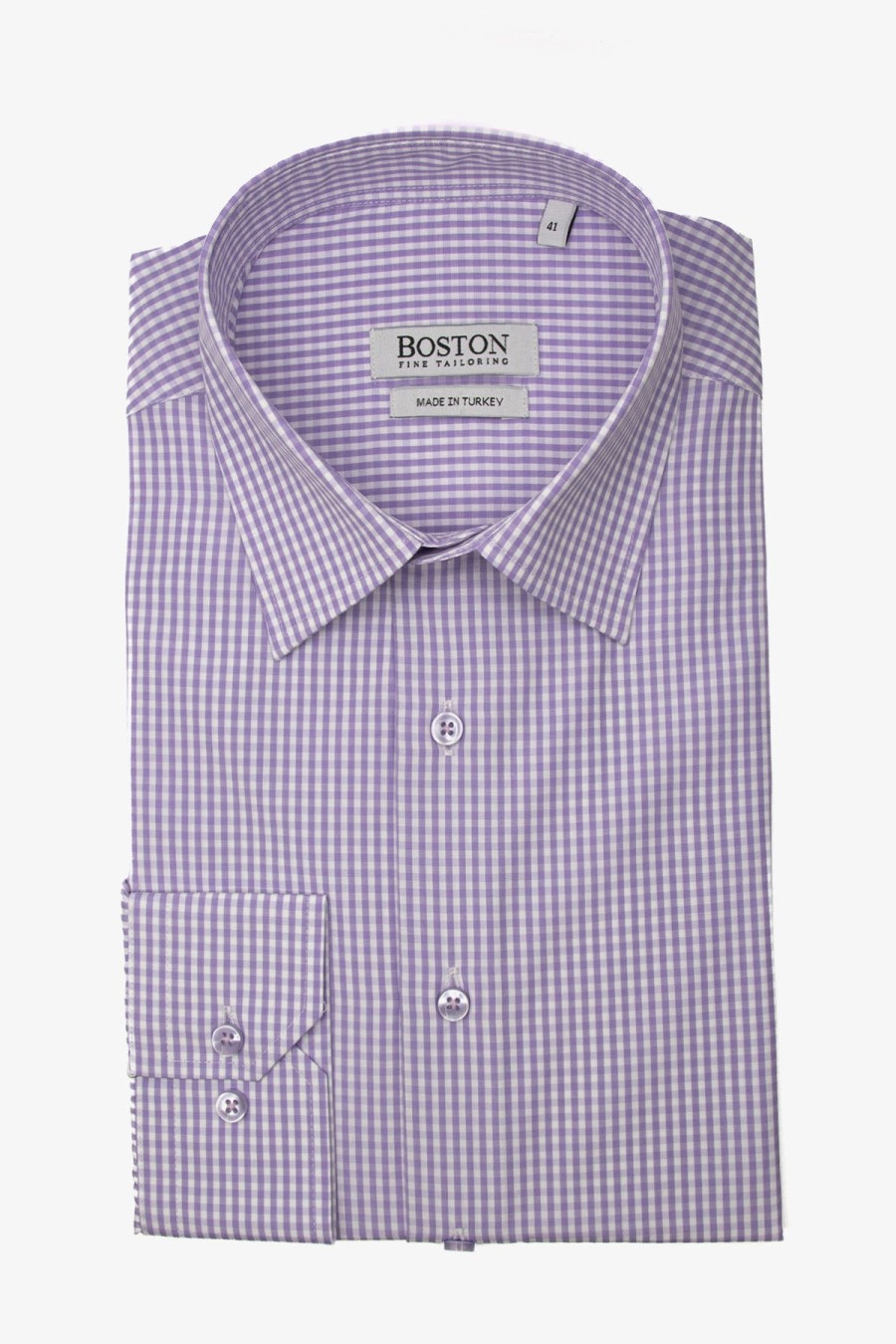 Clothing Boston Dress Shirts | Boston | Liberty Extra Long Sleeve Business Shirt Purple