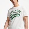 Clothing SUPERDRY T-Shirts | Superdry | Vintage Home Run Tee Ecru Colour