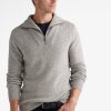 Clothing Toorallie Knitwear | Toorallie | Lambswool 1/2 Zip Jumper Mushroom