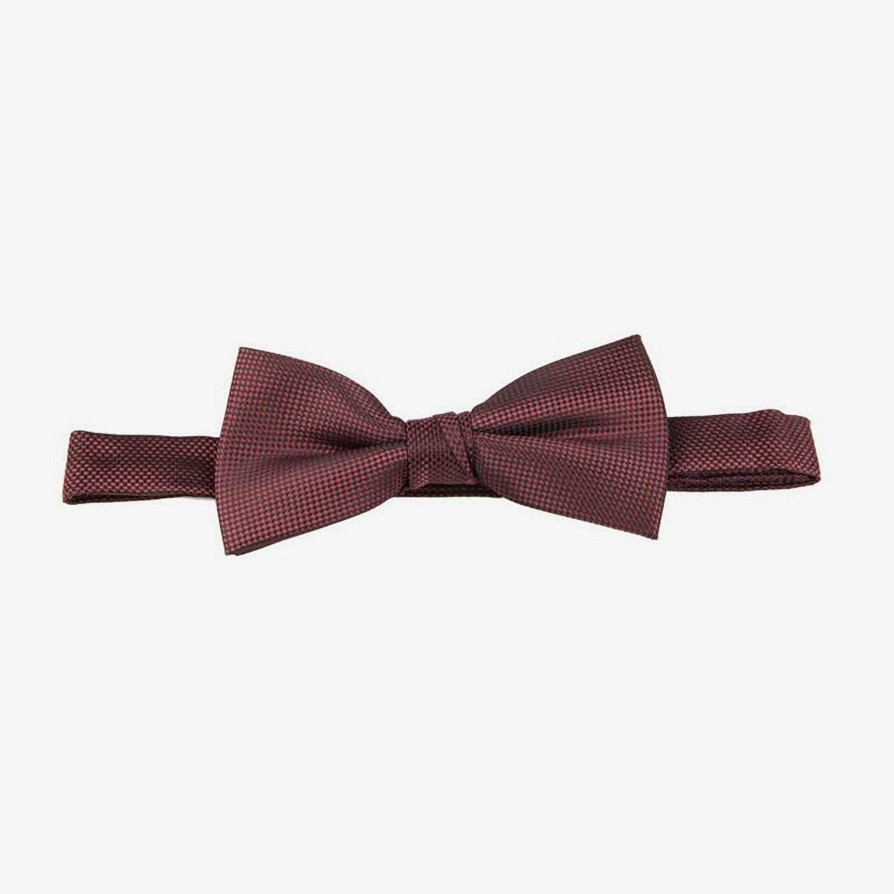 Shoes & Accessories Carlo Visconti Bow Ties | Carlo Visconti | Self Pattern Bow Tie Burgundy