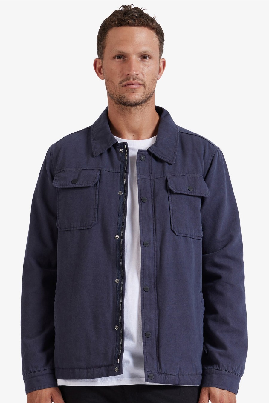 Clothing The Academy Brand Casual Jackets | The Academy Brand | Idaho Canvas Jacket Navy