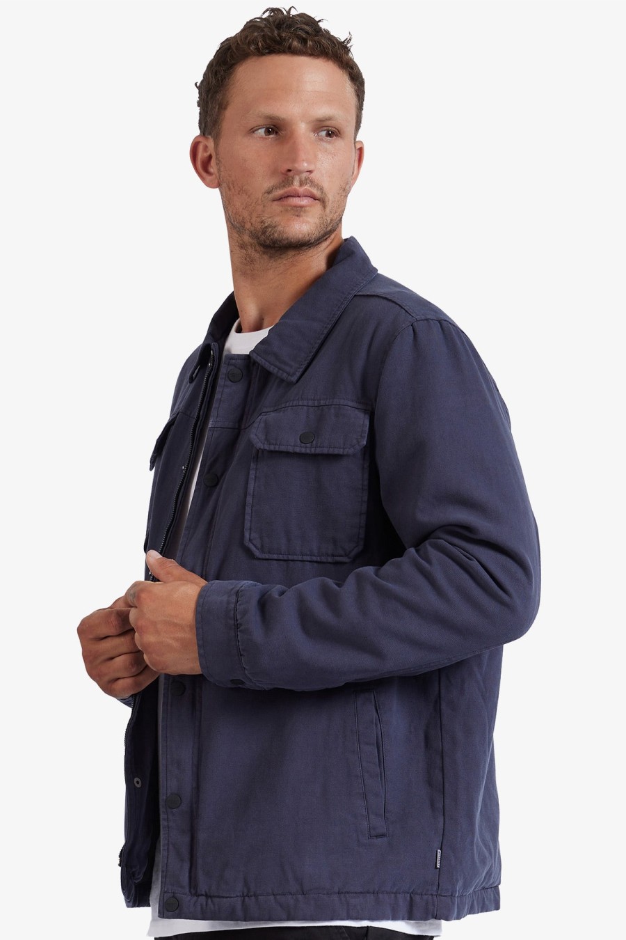 Clothing The Academy Brand Casual Jackets | The Academy Brand | Idaho Canvas Jacket Navy