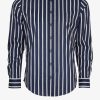 Clothing Abelard Casual Shirts | Abelard | Wallpaper Stripe Shirt Super Slim Navy White