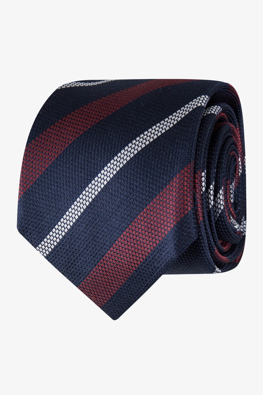 Shoes & Accessories Abelard Neck Ties | Abelard | Stripe Silk Tie Navy