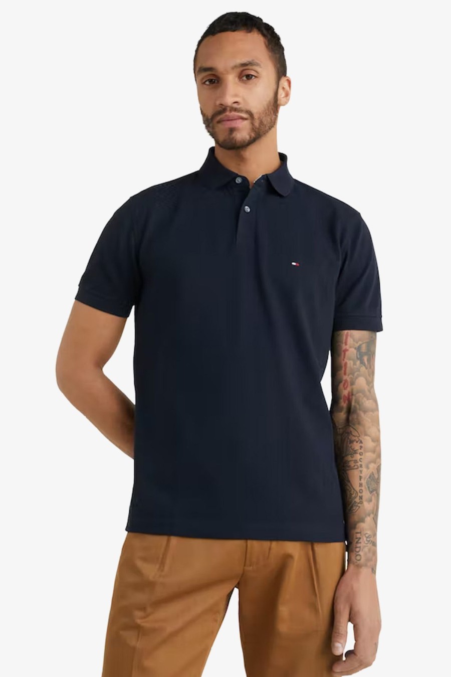 Clothing Tommy Hilfiger Polos | Tommy Hilfiger | 1985 Flex Organic Regular Polo Navy