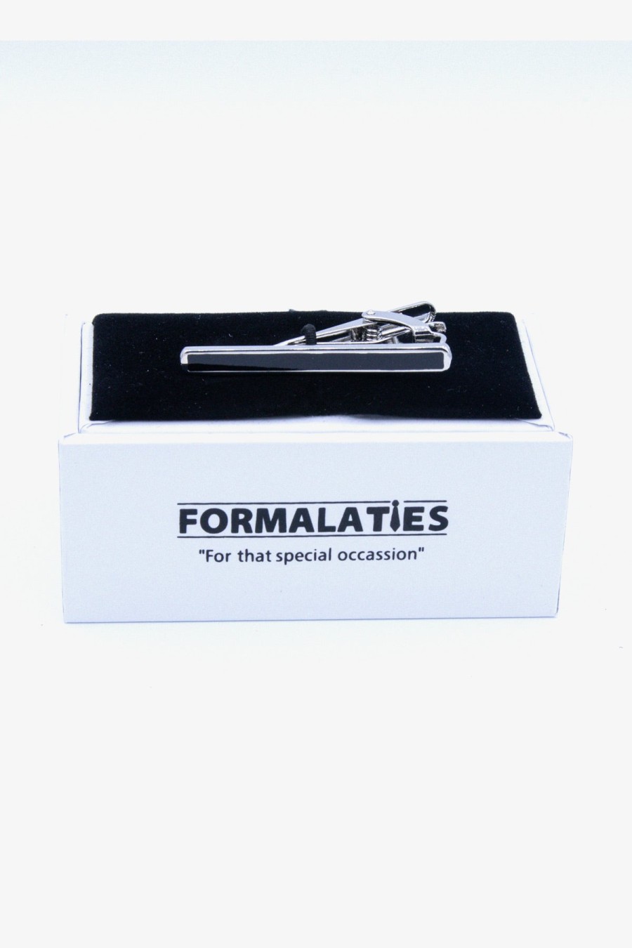 Shoes & Accessories Formalaties Tie Clips | Formalaties | Tie Bar Black Silver