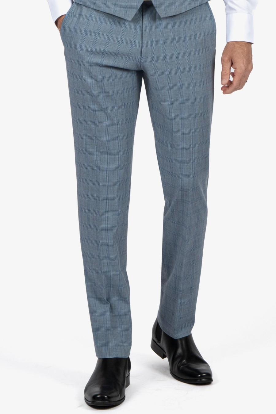 Clothing UBERSTONE Trousers | Uberstone | Joe Prince Of Wales Check Trouser Sky