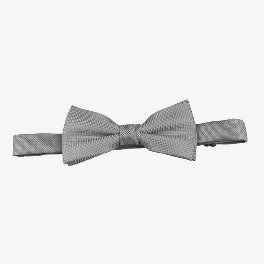 Shoes & Accessories Carlo Visconti Bow Ties | Carlo Visconti | Self Pattern Bow Tie Platinum