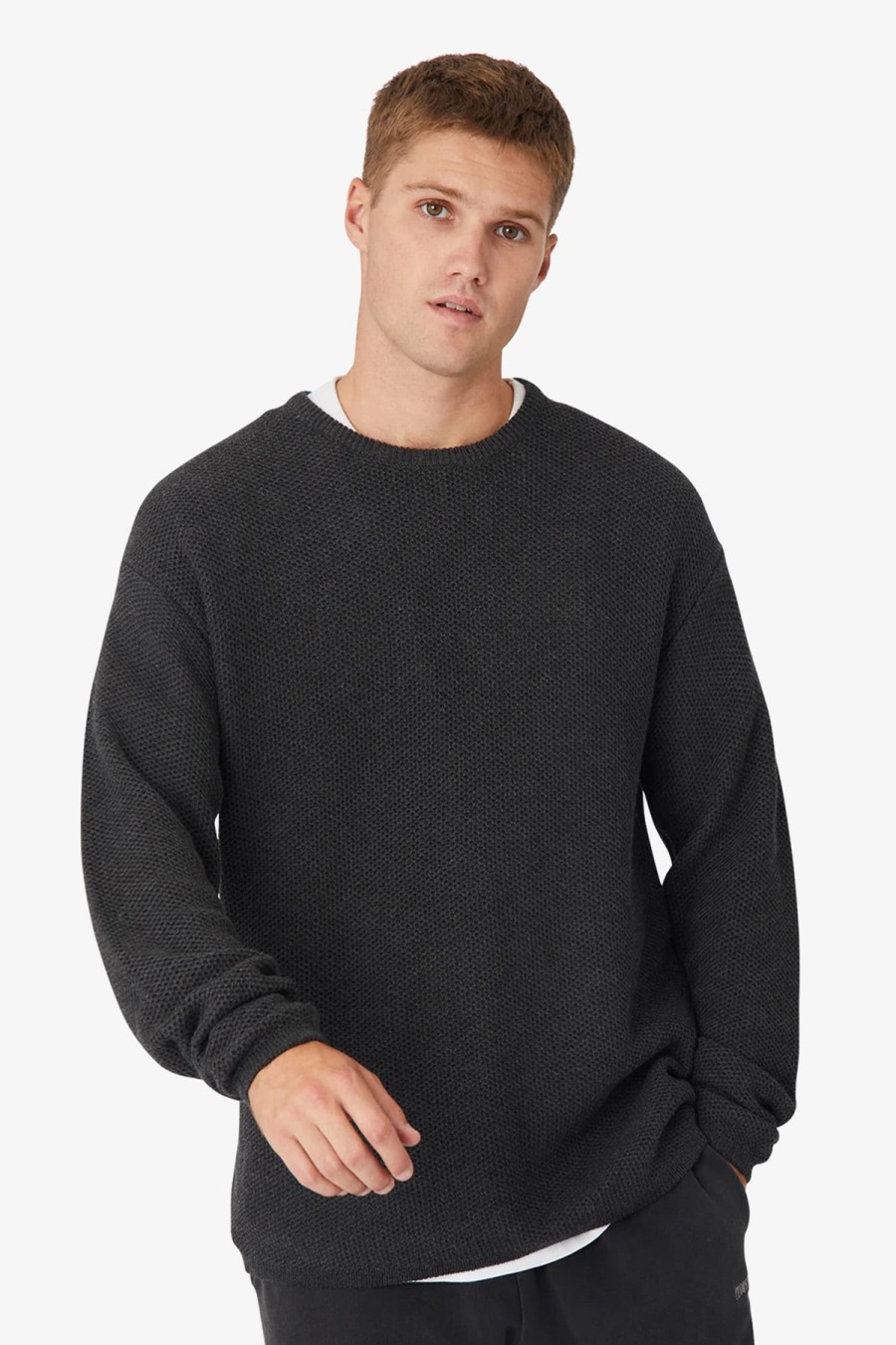 Clothing Industrie Knitwear | Industrie | The Culver Knit Charcoal Marle