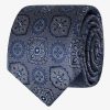 Shoes & Accessories Abelard Neck Ties | Abelard | Medallion Geo Silk Tie Navy