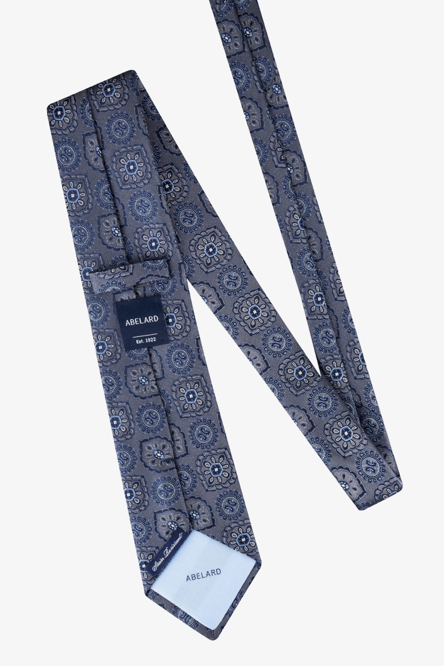 Shoes & Accessories Abelard Neck Ties | Abelard | Medallion Geo Silk Tie Navy