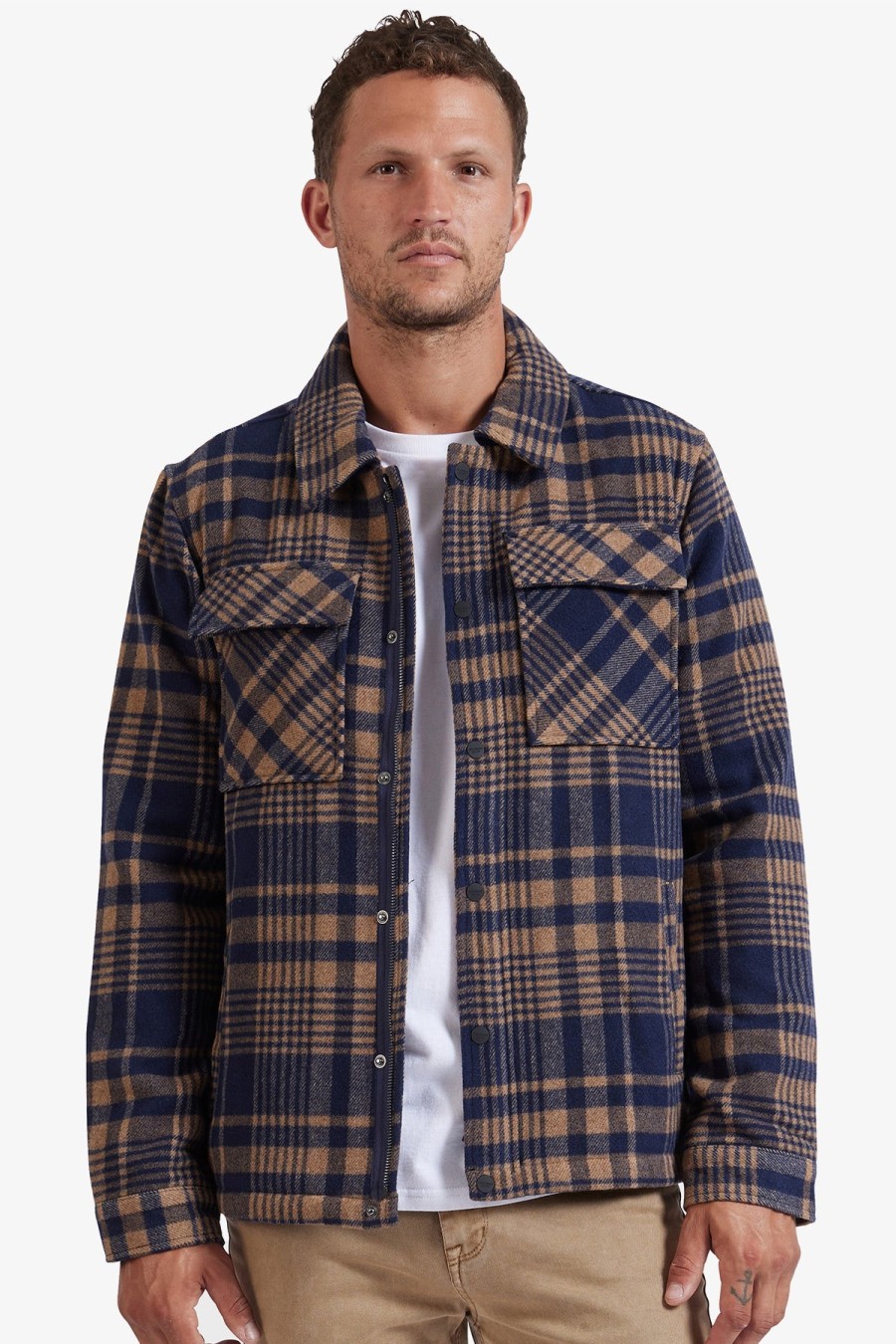 Clothing The Academy Brand Casual Jackets | The Academy Brand | Idaho Jacket Navy Check