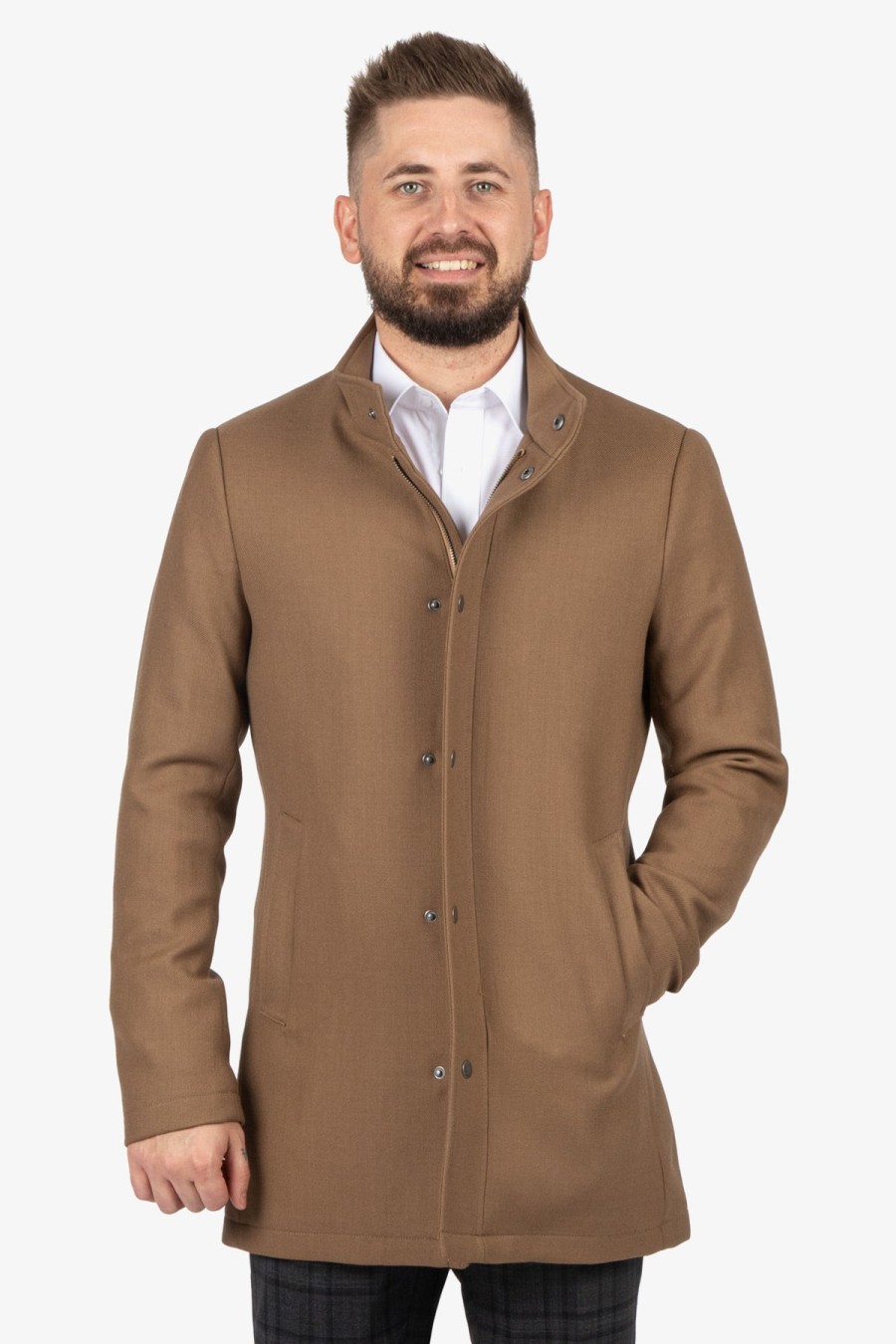 Clothing Daniel Hechter Overcoats | Daniel Hechter | Messina Overcoat Tan