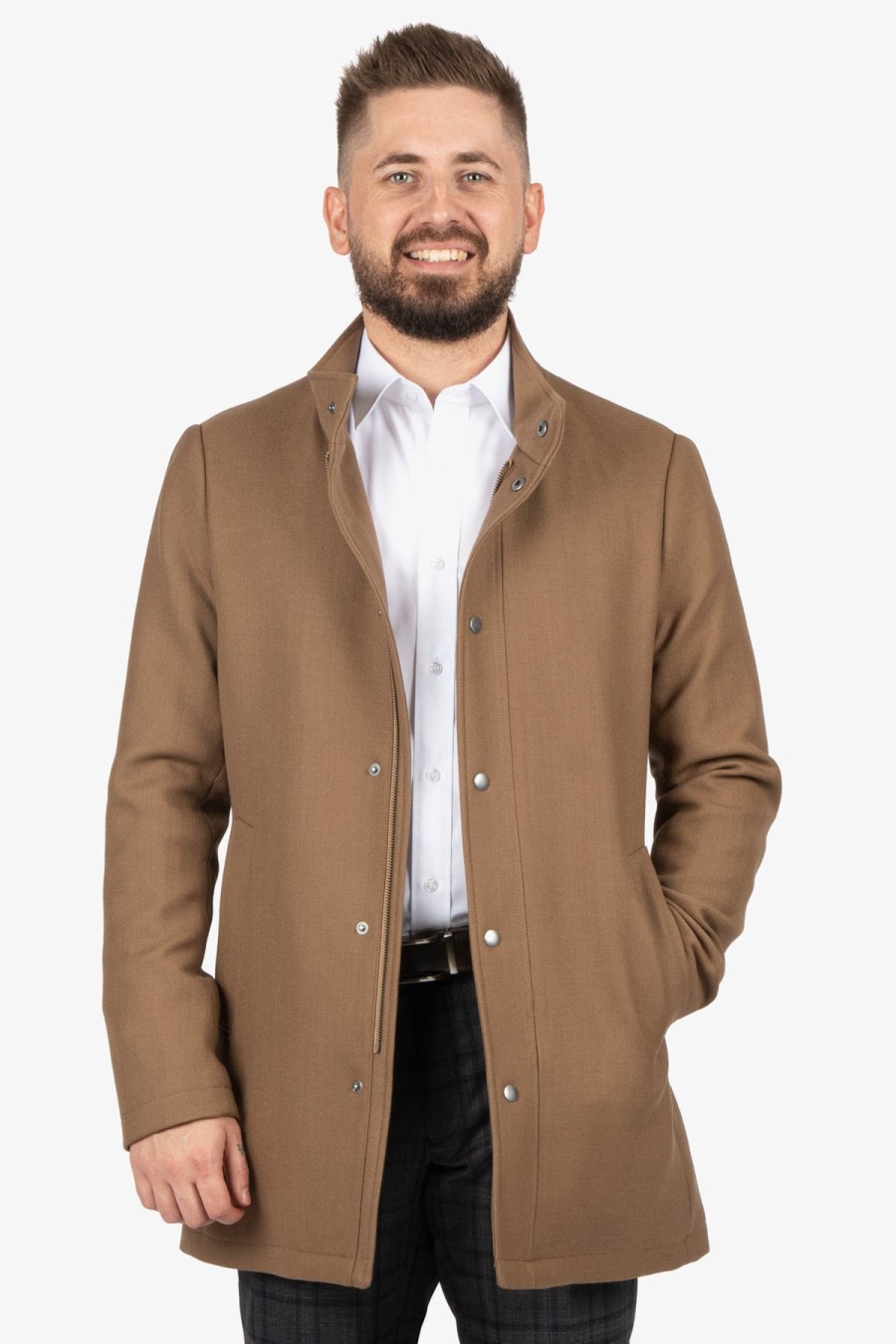 Clothing Daniel Hechter Overcoats | Daniel Hechter | Messina Overcoat Tan