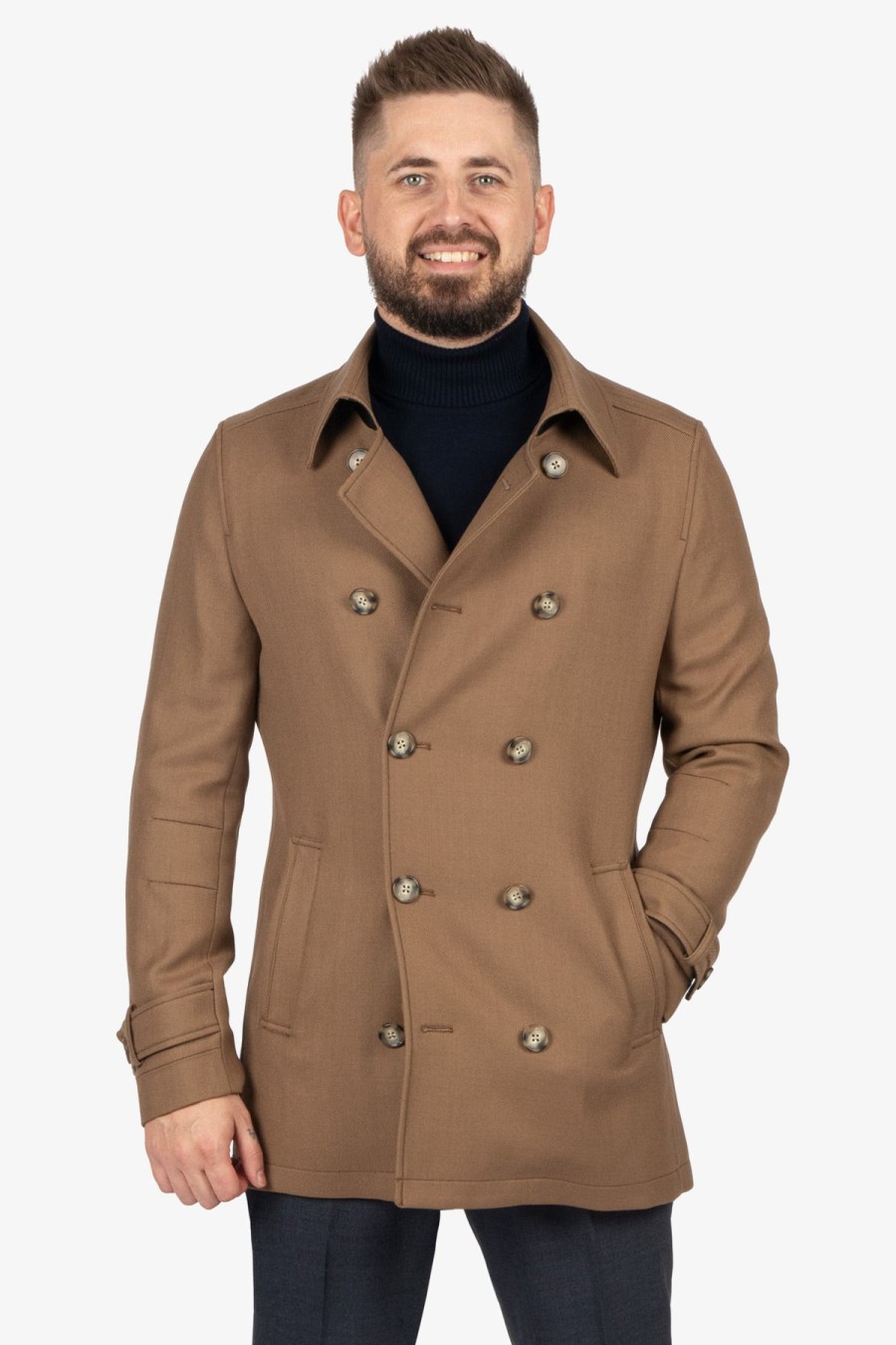 Clothing Daniel Hechter Overcoats | Daniel Hechter | Gatherer Overcoat Tan