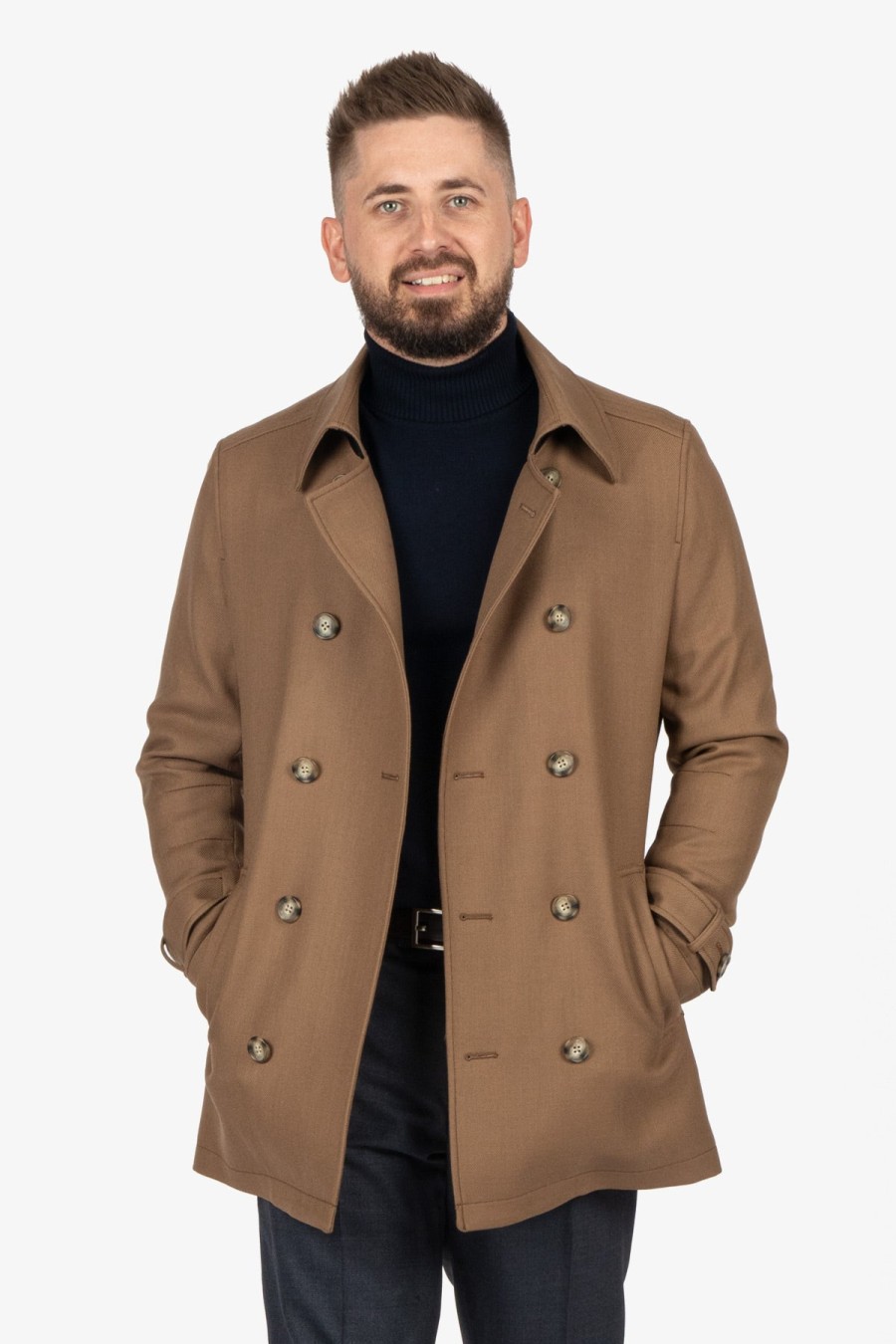 Clothing Daniel Hechter Overcoats | Daniel Hechter | Gatherer Overcoat Tan