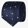 Shoes & Accessories Abelard Neck Ties | Abelard | Spotted Silk Tie Navy