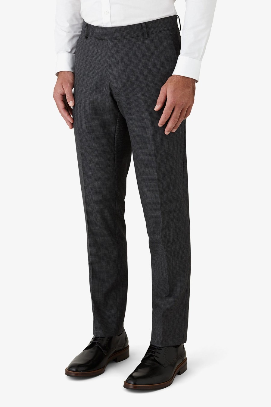 Suits Gibson Suit Trousers | Gibson | Mini Check Caper Trouser Grey