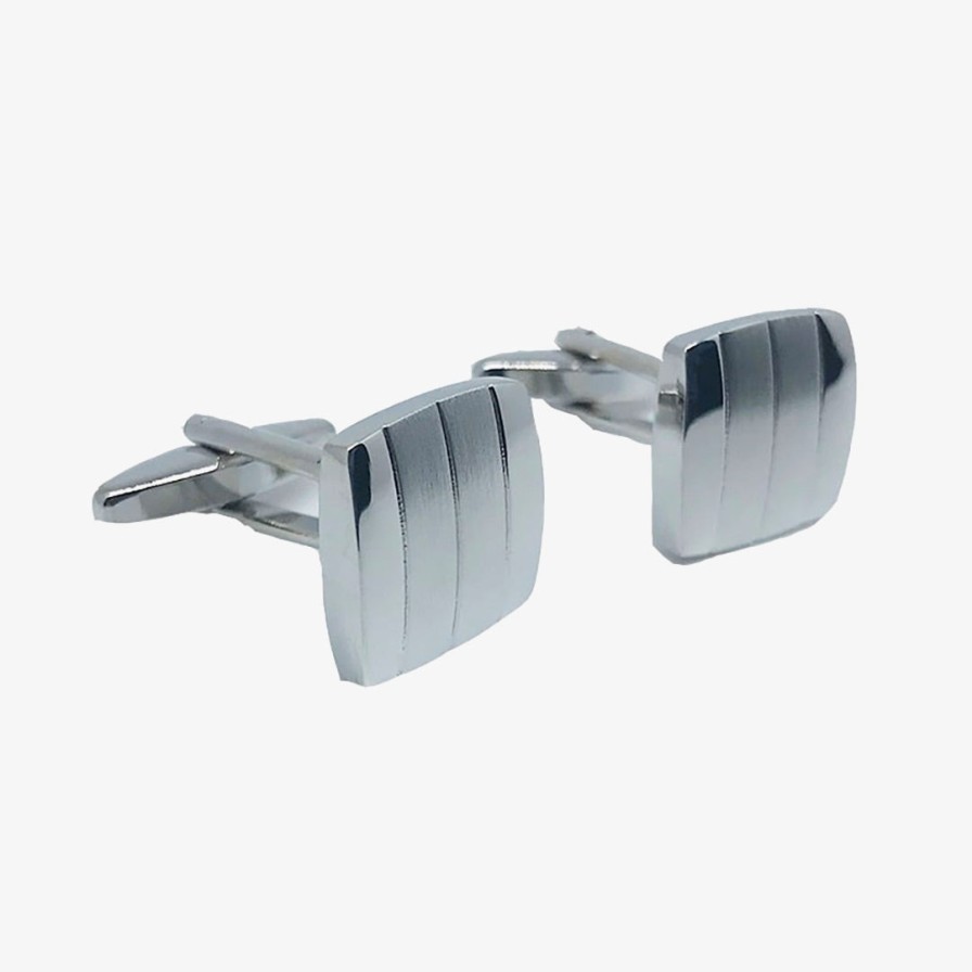 Shoes & Accessories James A'delin Cufflinks | James A'Delin | Cufflinks Brushed Silver