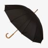 Shoes & Accessories Clifton Umbrellas | Clifton | 12 Rib Woodshaft Umbrella Black