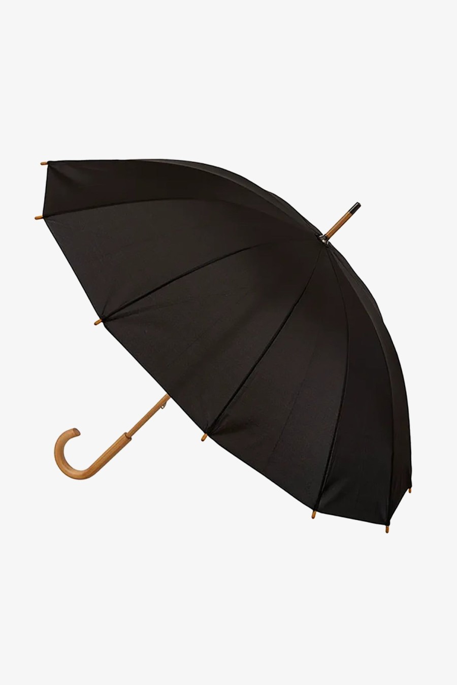 Shoes & Accessories Clifton Umbrellas | Clifton | 12 Rib Woodshaft Umbrella Black