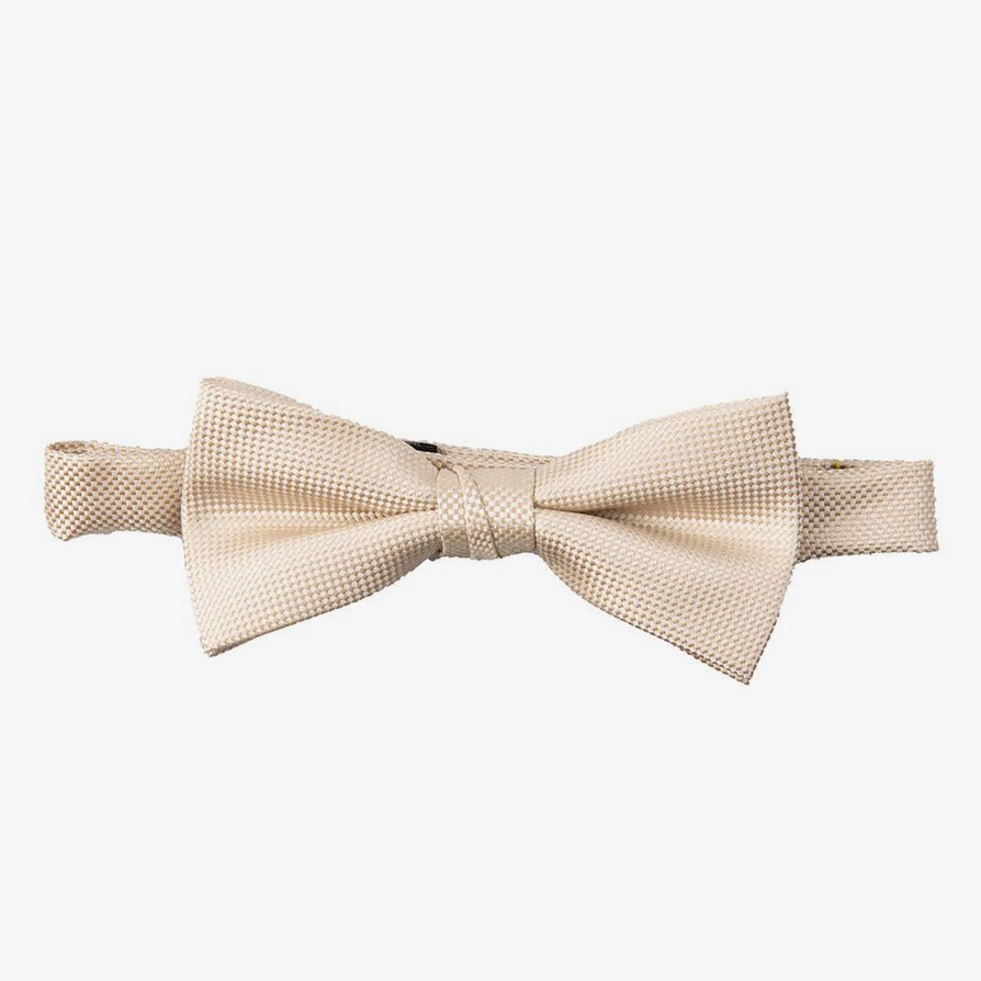 Shoes & Accessories Carlo Visconti Bow Ties | Carlo Visconti | Self Pattern Bow Tie Champagne