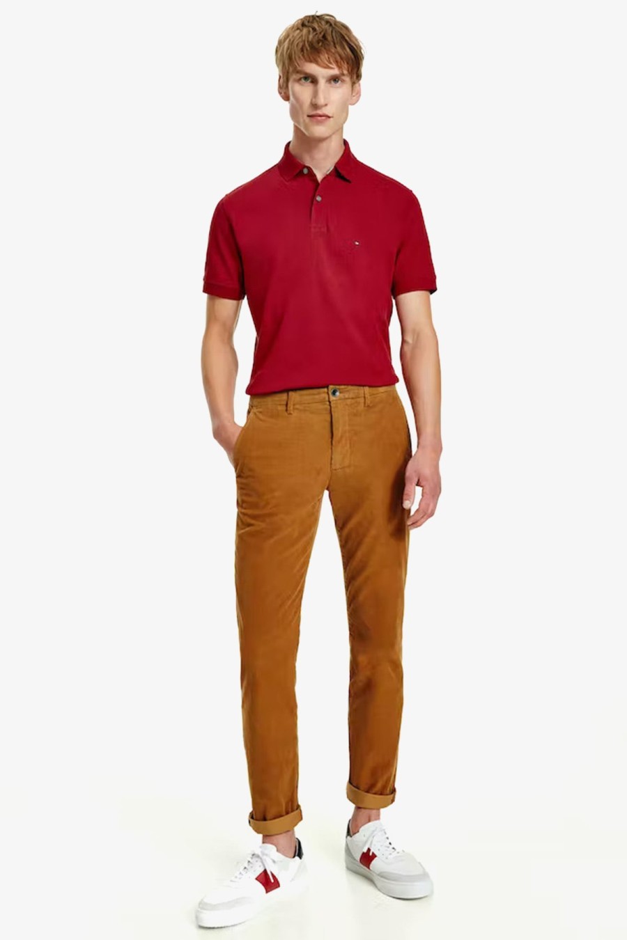 Clothing Tommy Hilfiger Polos | Tommy Hilfiger | 1985 Flex Organic Regular Polo Red