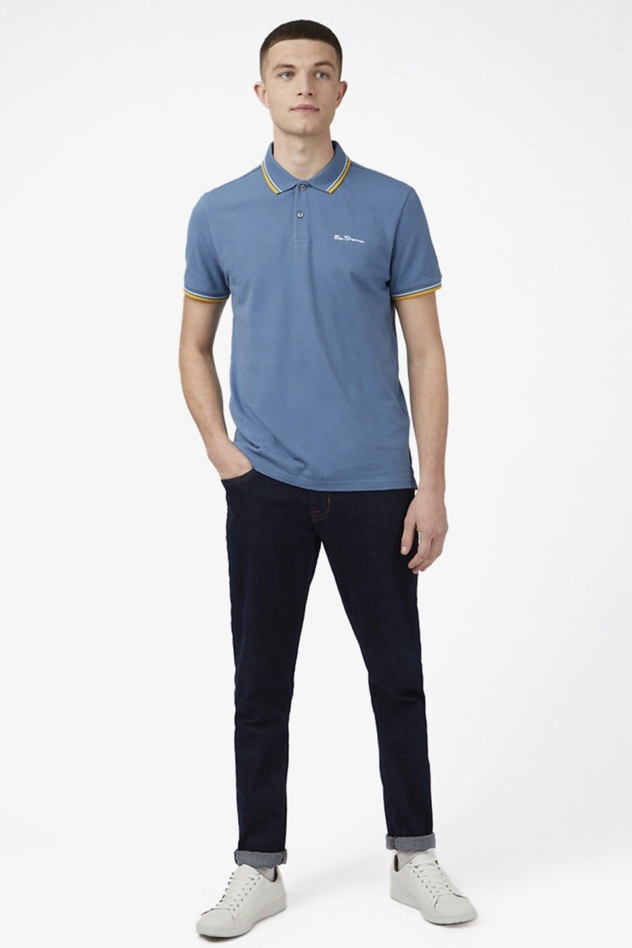 Clothing Ben Sherman Polos | Ben Sherman | Signature Polo Blue Shadow