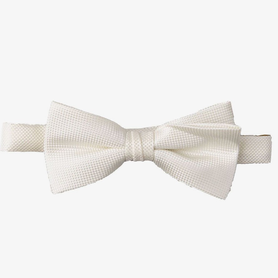 Shoes & Accessories Carlo Visconti Bow Ties | Carlo Visconti | Self Pattern Bow Tie Ivory