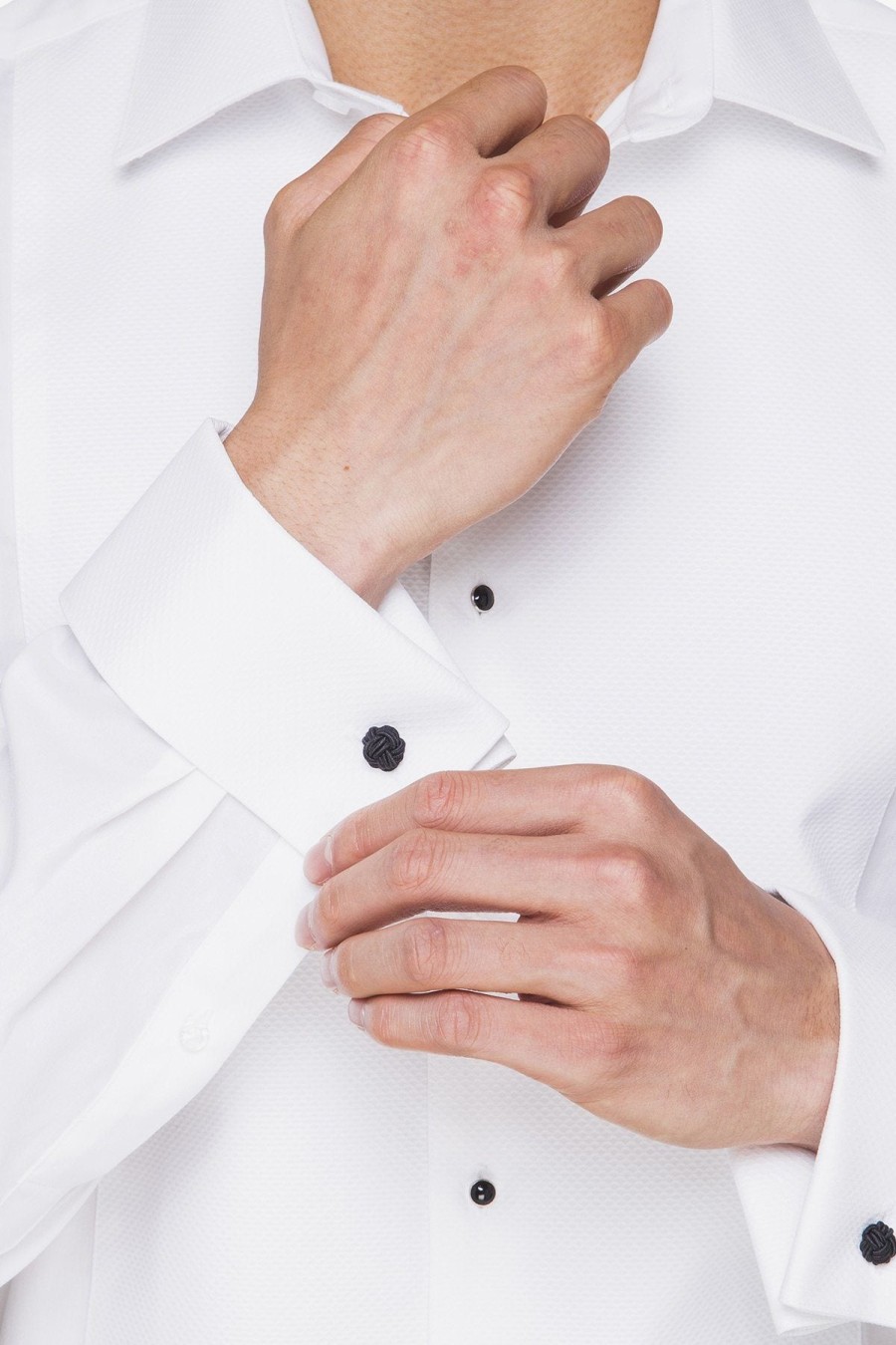 Clothing Abelard Dinner Shirts | Abelard | Marcella Slim Fit Studded Dinner Shirt White