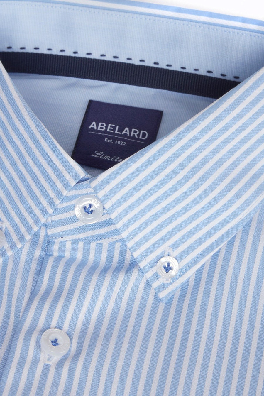 Clothing Abelard Casual Shirts | Abelard | Ladder Stripe Shirt Super Slim Blue