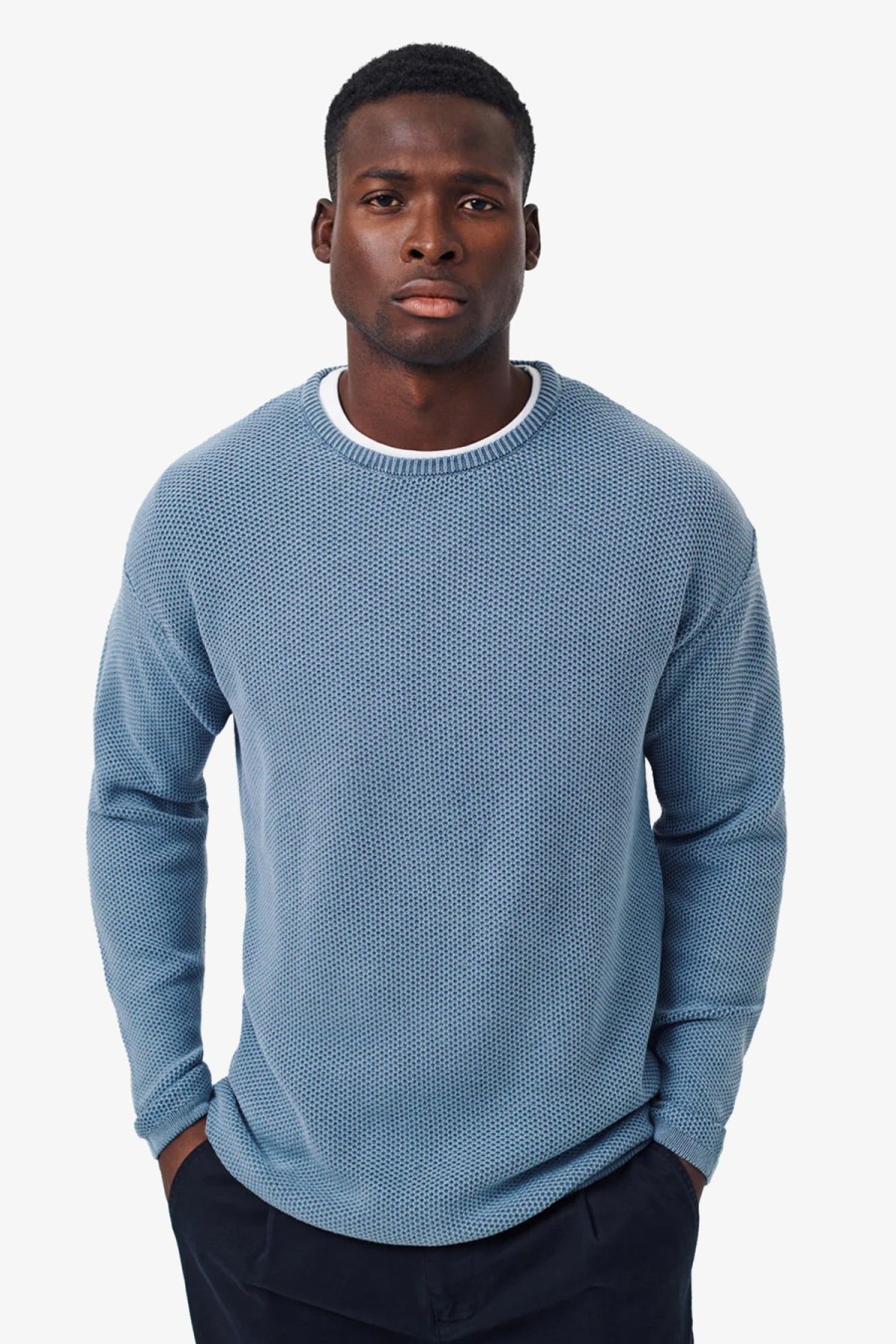 Clothing Industrie Knitwear | Industrie | The Washed Culver Knit Pilot Blue